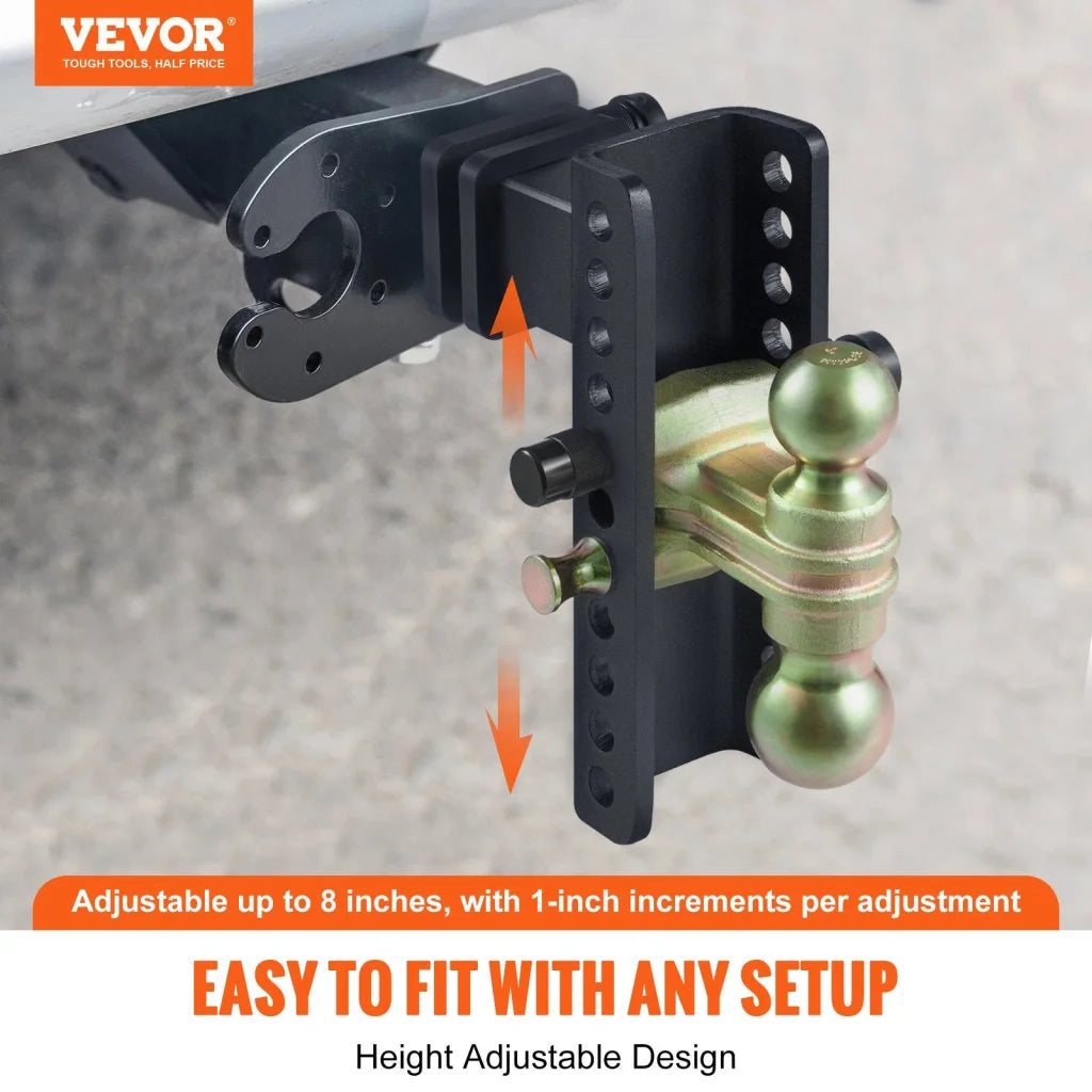 VEVOR Adjustable Trailer Hitch 203.2 mm Drop & 165.1 mm