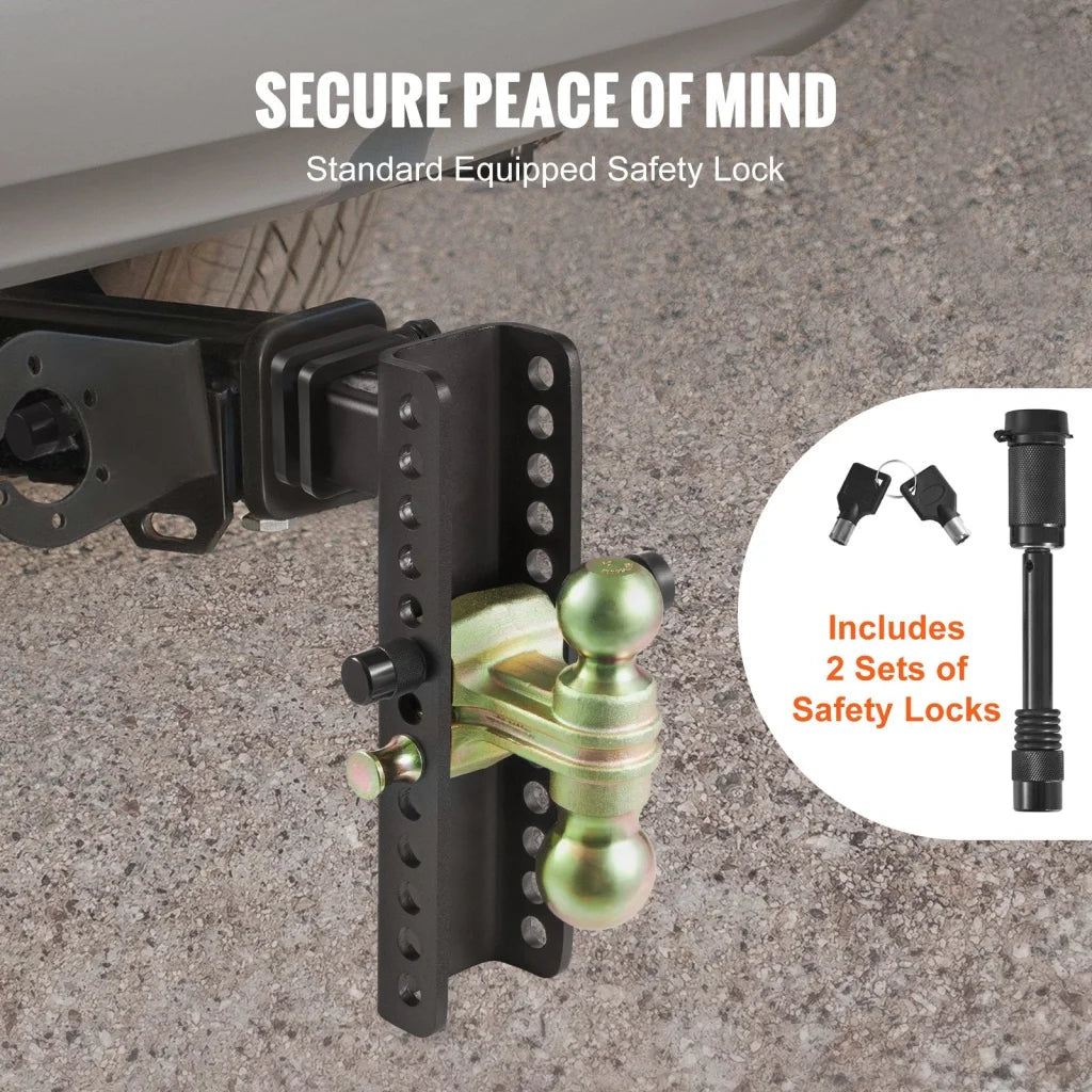 VEVOR Adjustable Trailer Hitch 25.4 cm Drop & 21.59 cm Rise
