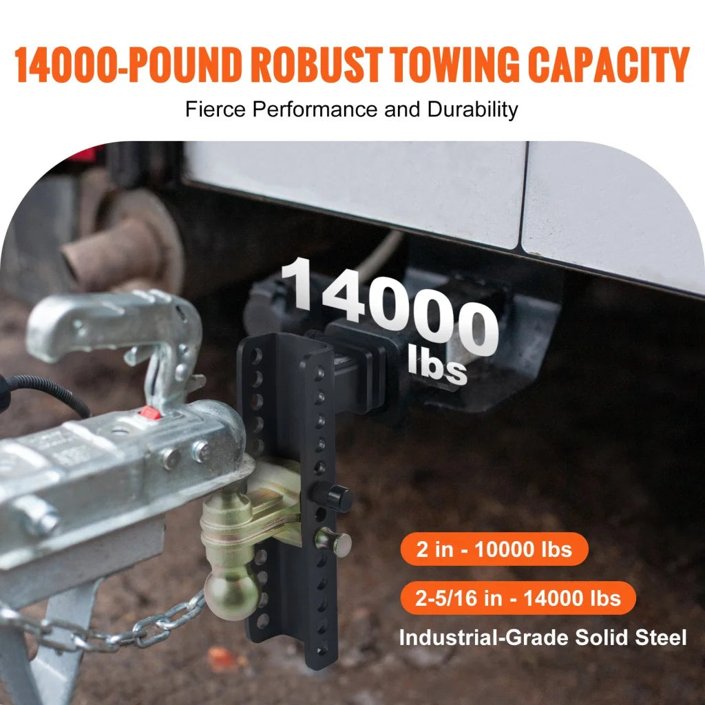 VEVOR Adjustable Trailer Hitch 25.4 cm Drop & 21.59 cm Rise