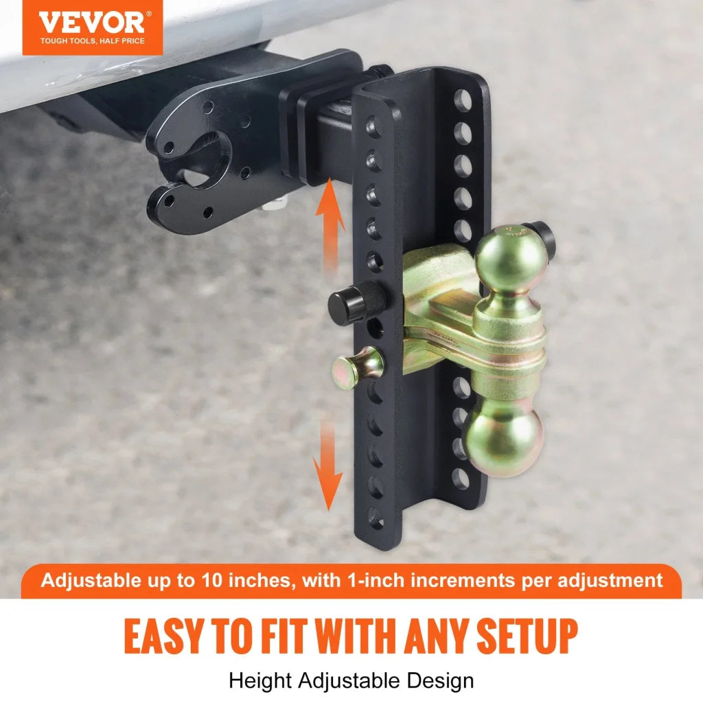 VEVOR Adjustable Trailer Hitch 25.4 cm Drop & 21.59 cm Rise
