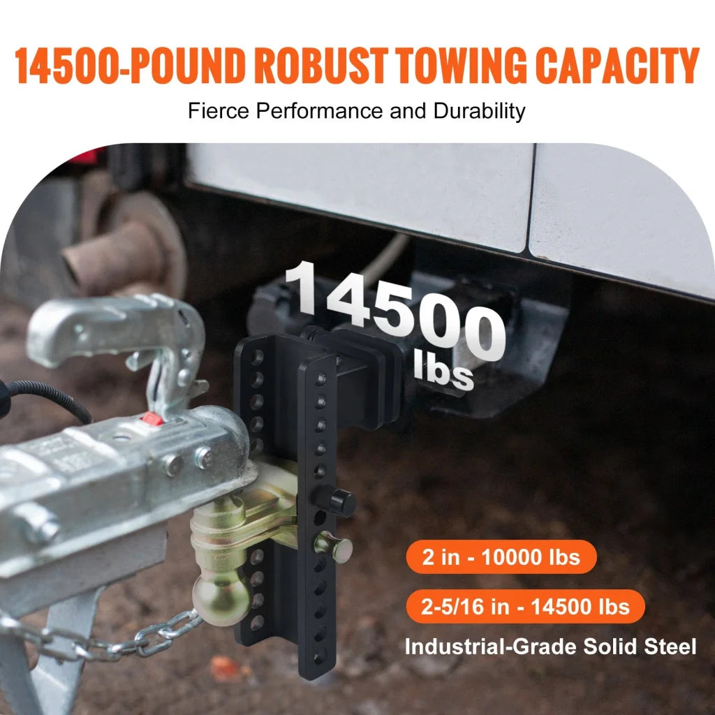 VEVOR Adjustable Trailer Hitch 25 cm Drop & 21.59 cm Rise