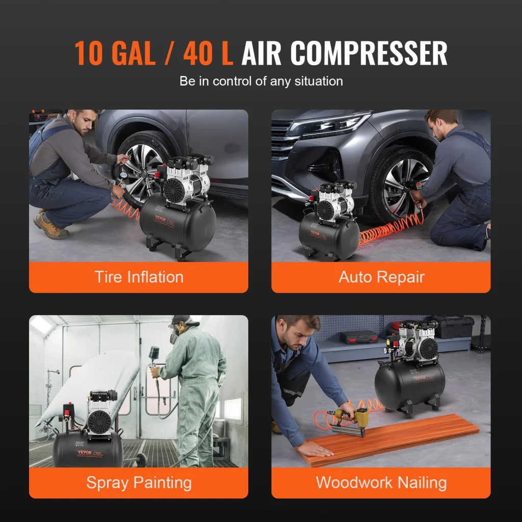 VEVOR Air Compressor Compact Portable Oil Free Compressor