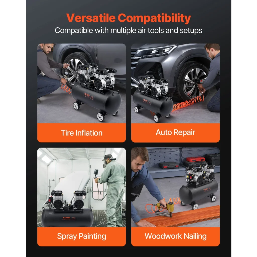 VEVOR Air Compressor Compact Portable Oil Free Compressor