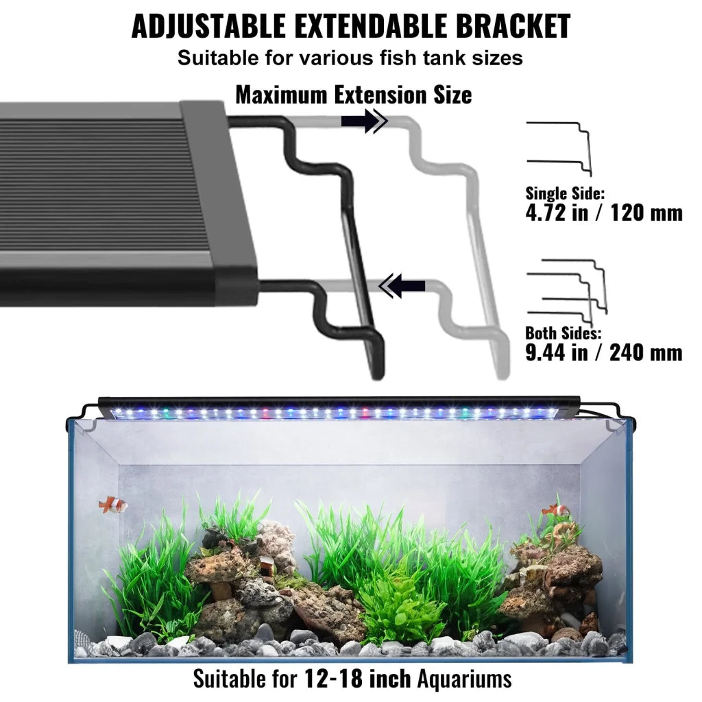 VEVOR Aquarium Light 14W Full Spectrum Fish Tank Light