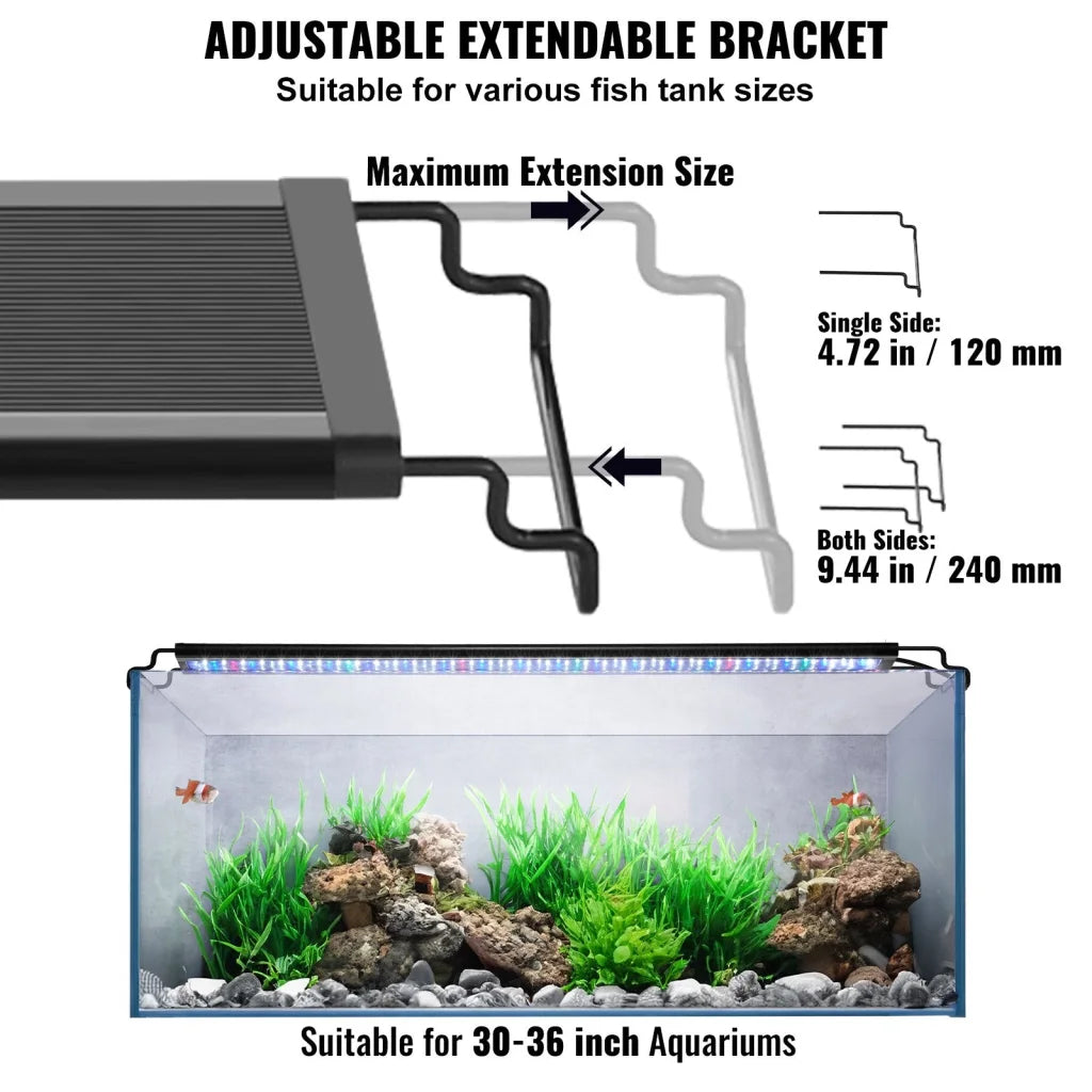 VEVOR Aquarium Light 26W Full Spectrum Fish Tank Light