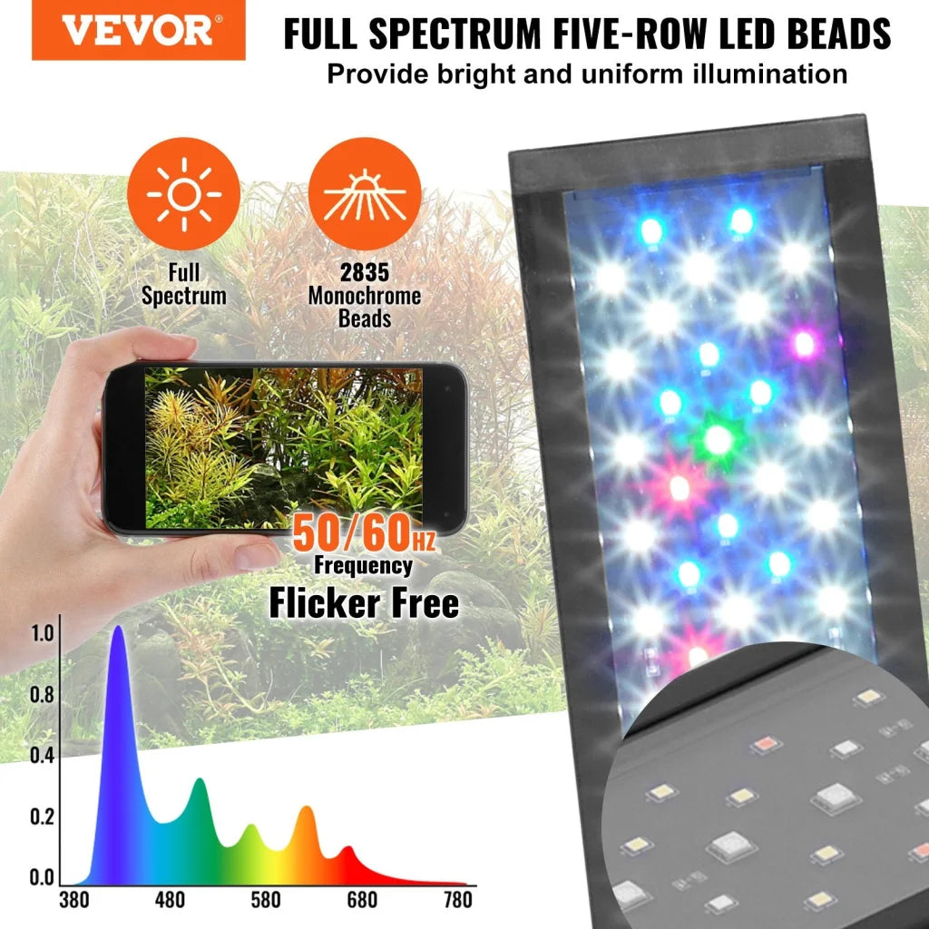 VEVOR Aquarium Light 26W Full Spectrum Aquarium LED Lights