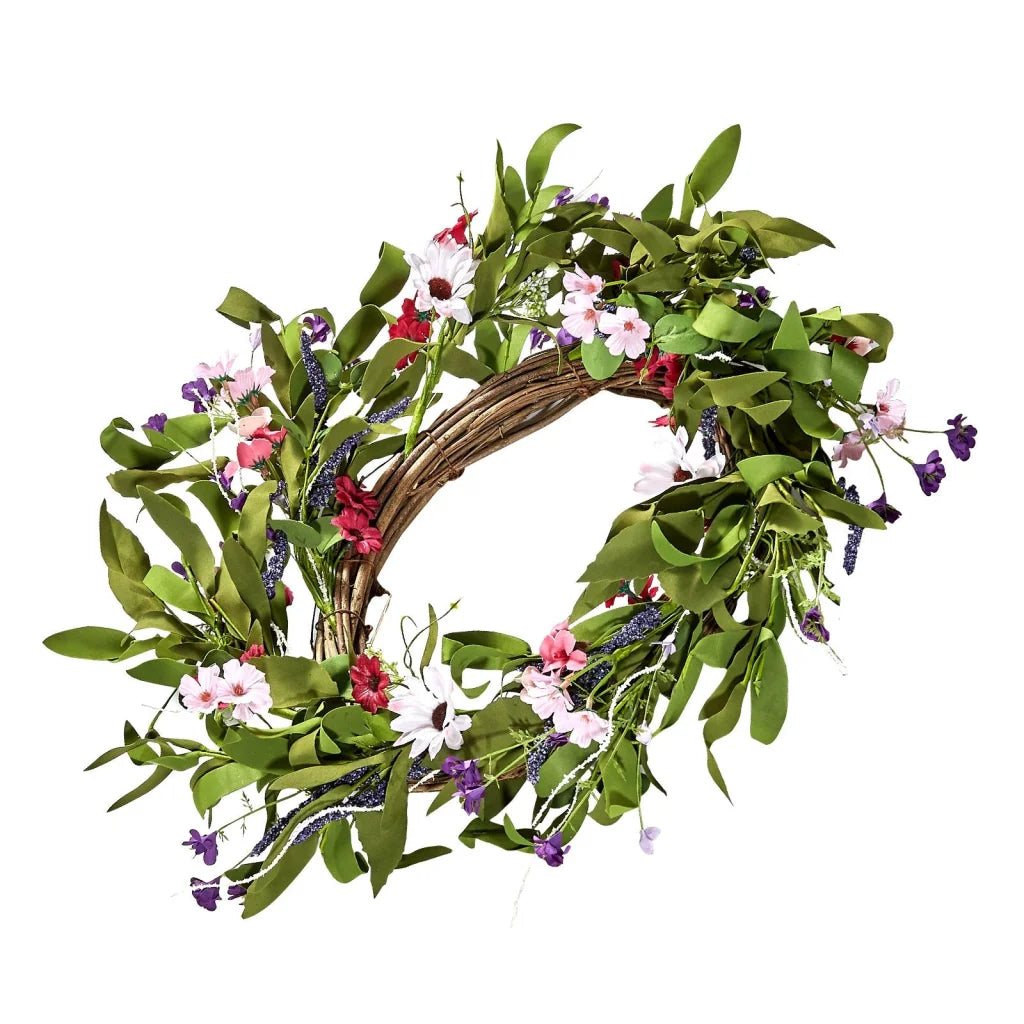 VEVOR Artificial Decorative Wreath 55.88 cm Pink Green