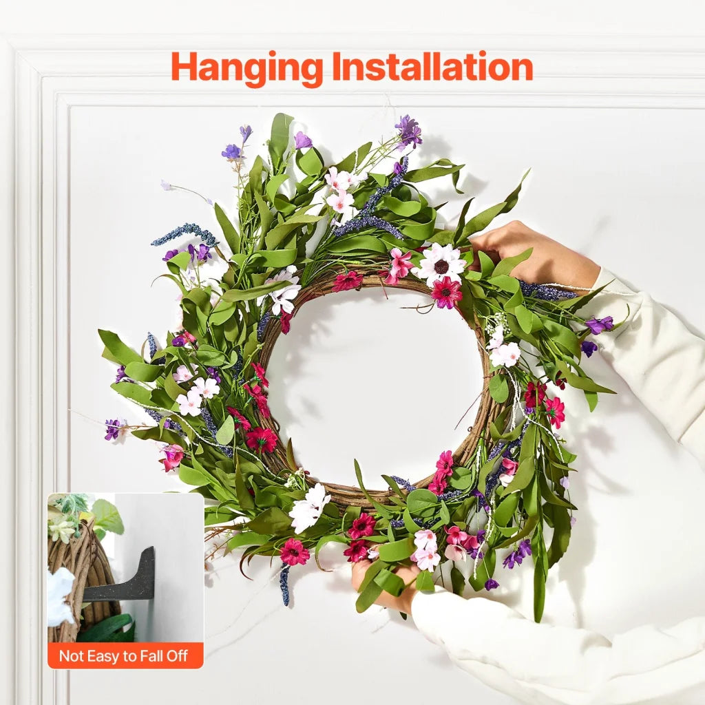 VEVOR Artificial Decorative Wreath 55.88 cm Pink Green