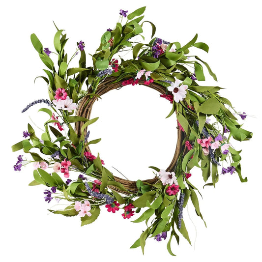 VEVOR Artificial Decorative Wreath 55.88 cm Pink Green