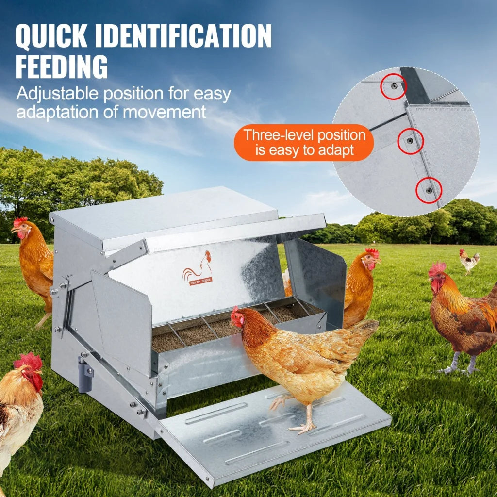 VEVOR Automatic Chicken Feeder Galvanized Steel Poultry