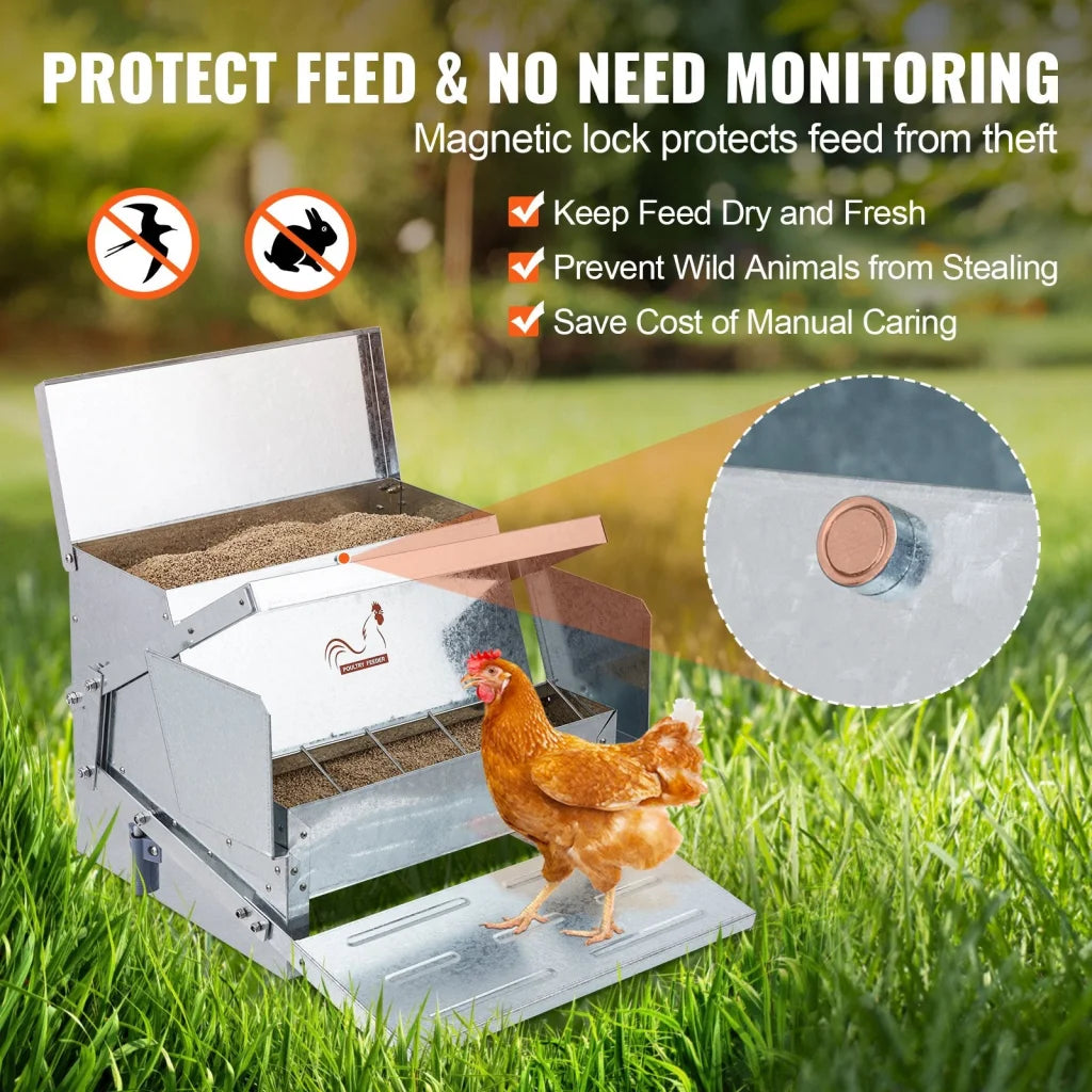 VEVOR Automatic Chicken Feeder Galvanized Steel Poultry