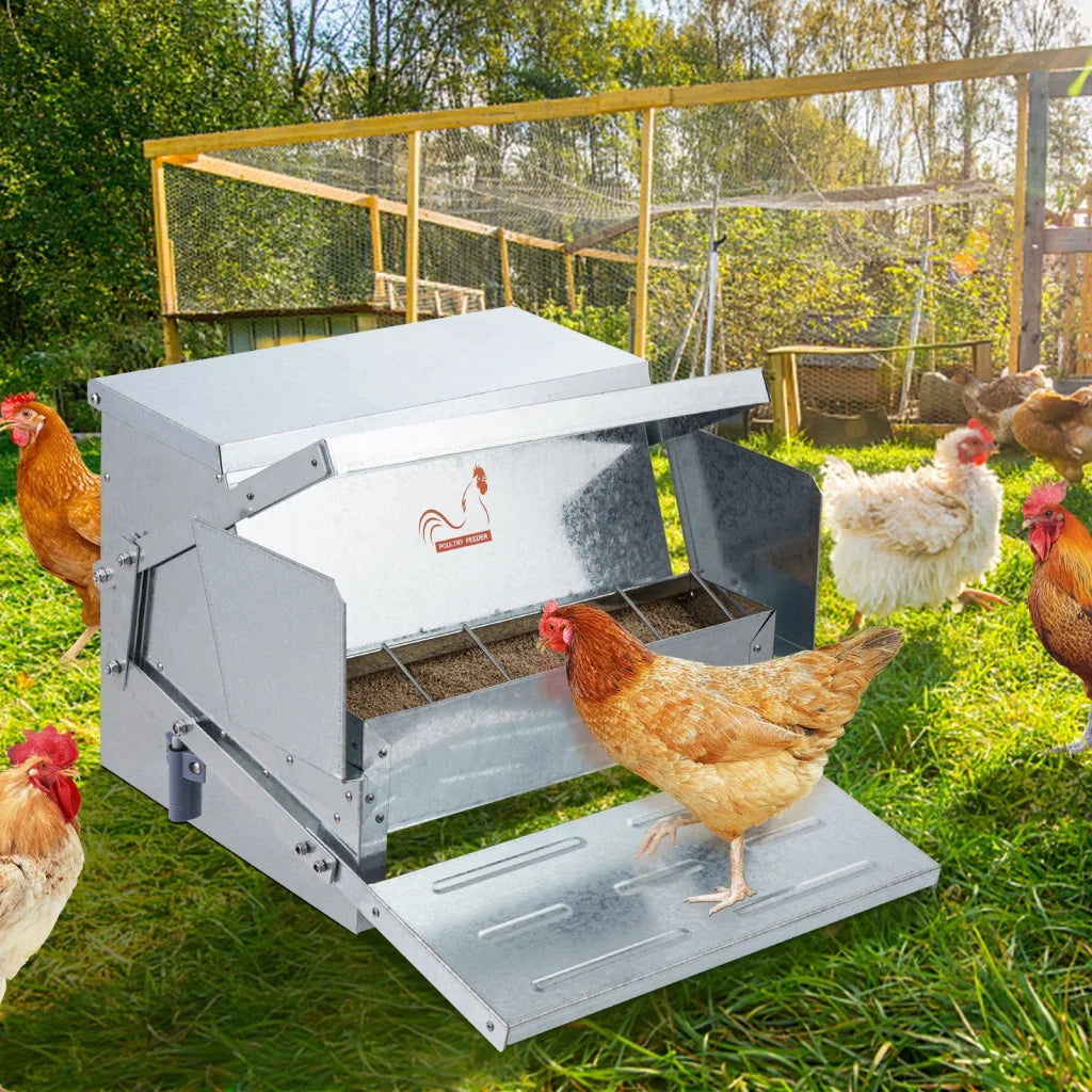 VEVOR Automatic Chicken Feeder Galvanized Steel Poultry