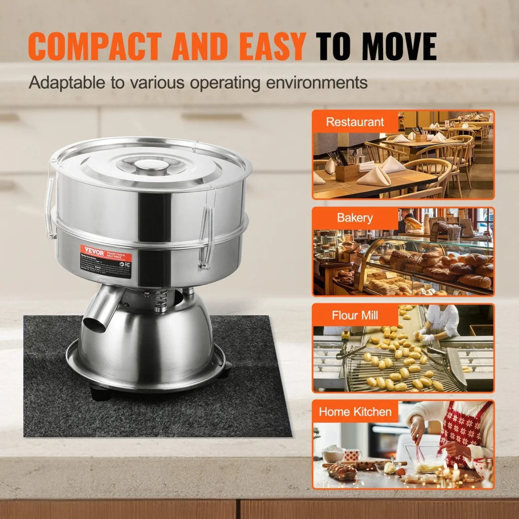 VEVOR Automatic Electric Vibrating Sieve Stainless Steel