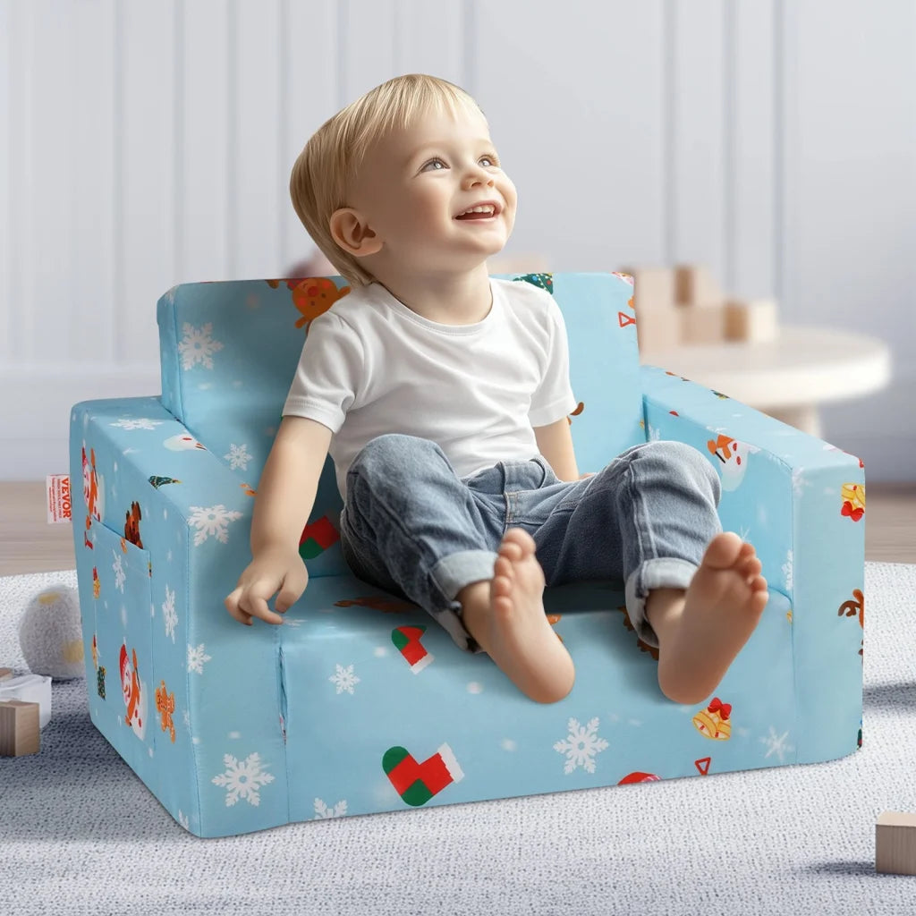 VEVOR Baby Chair Foldable 2-in-1 Baby Lounger Couch Cartoon