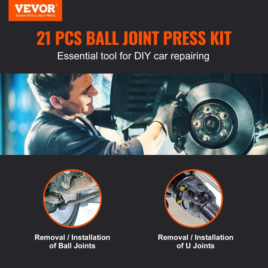 VEVOR Ball Joint Press Kit 21 pcs Tool Kit C-press Ball
