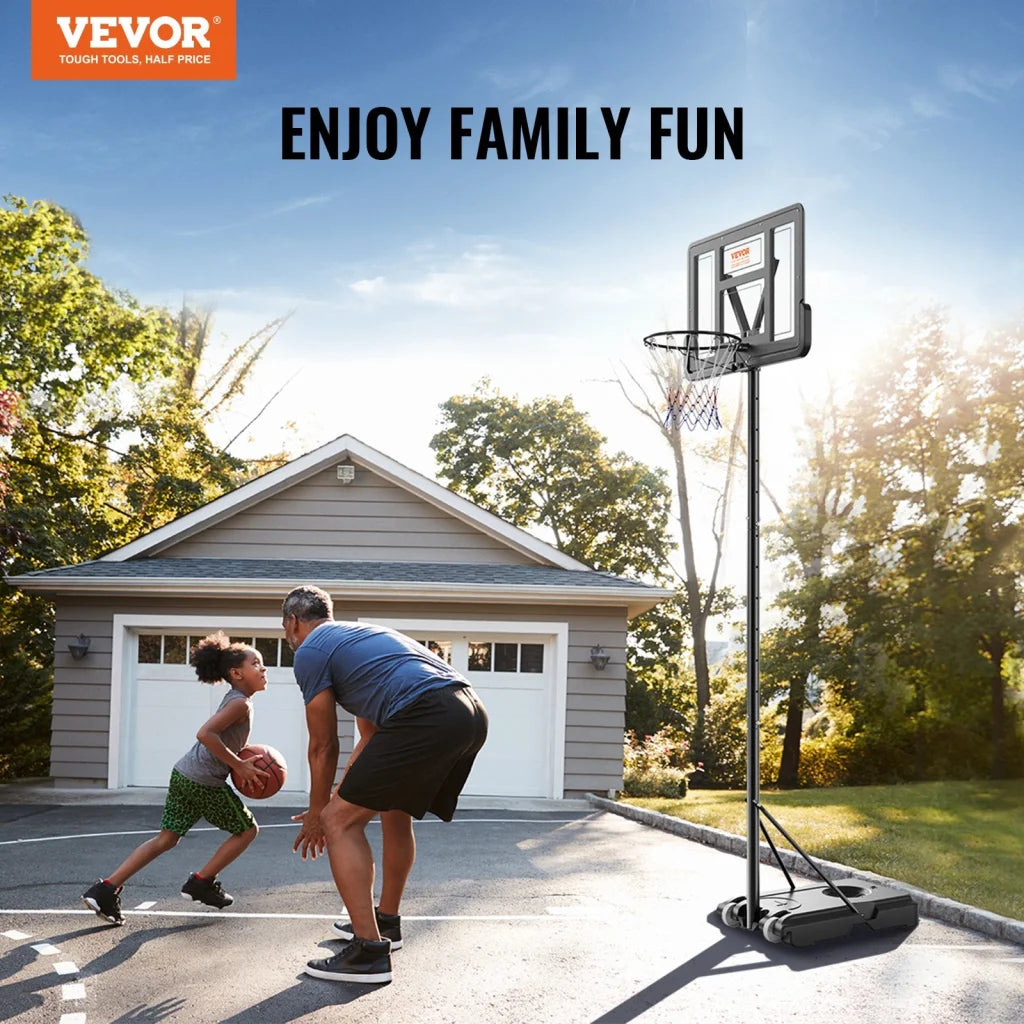 VEVOR Basketball Hoop 4-10 ft Adjustable Height Portable