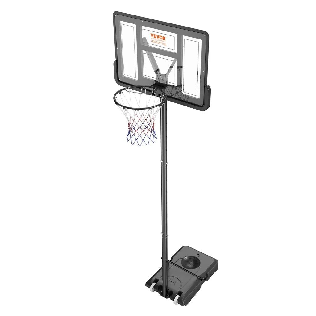 VEVOR Basketball Hoop 4-10 ft Adjustable Height Portable