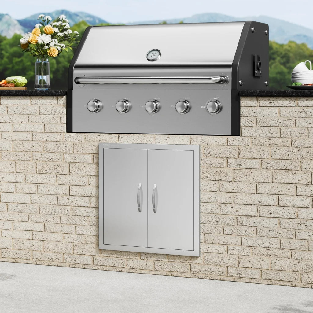 VEVOR BBQ Access Door 610x610 mm Double Outdoor Kitchen