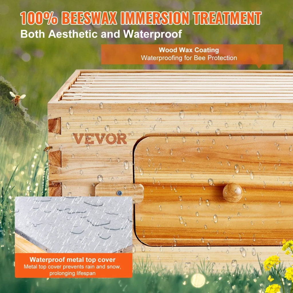 VEVOR Bee Hive 20 Frame Bee Hives Starter Kit Beeswax