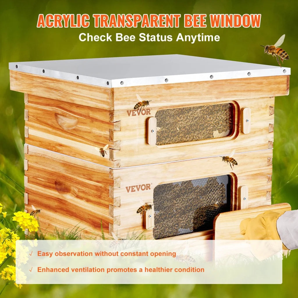 VEVOR Bee Hive 20 Frame Bee Hives Starter Kit Beeswax