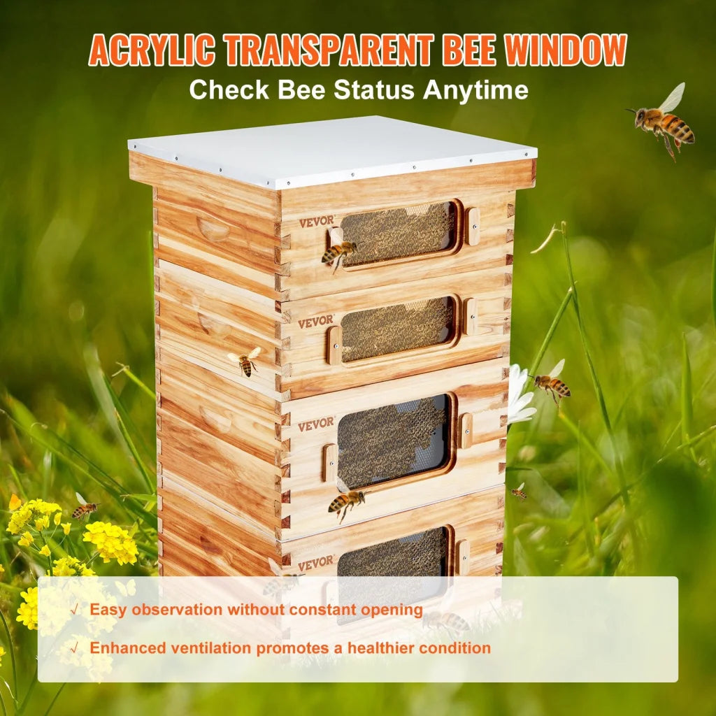 VEVOR Bee Hive 40 Frame Bee Hives Starter Kit Beeswax