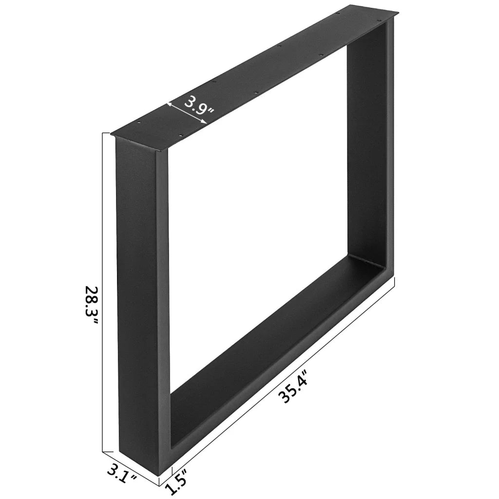 VEVOR Black Metal Table Legs Set of 2 Steel Table Legs