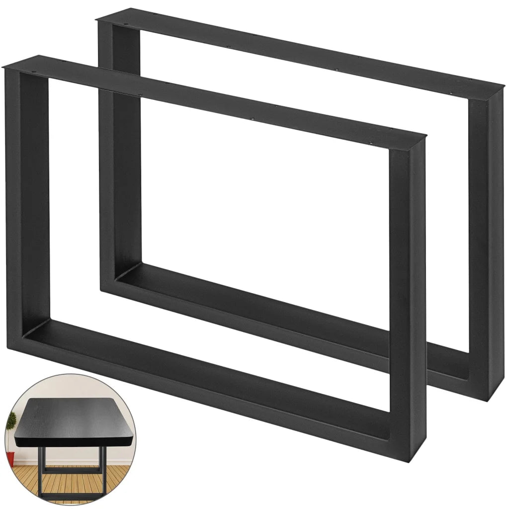 VEVOR Black Metal Table Legs Set of 2 Steel Table Legs