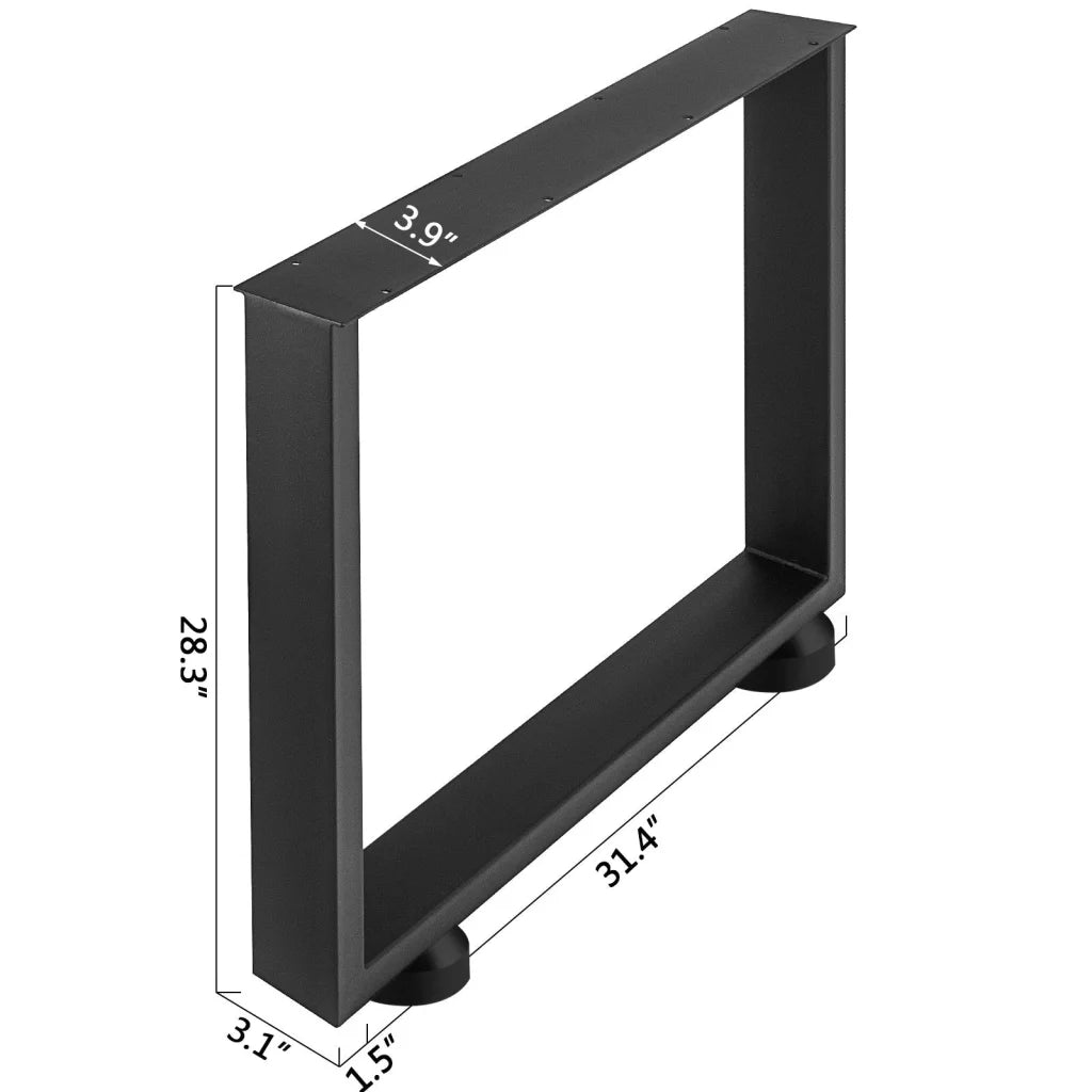 VEVOR Black Metal Table Legs Set of 2 Steel Table Legs