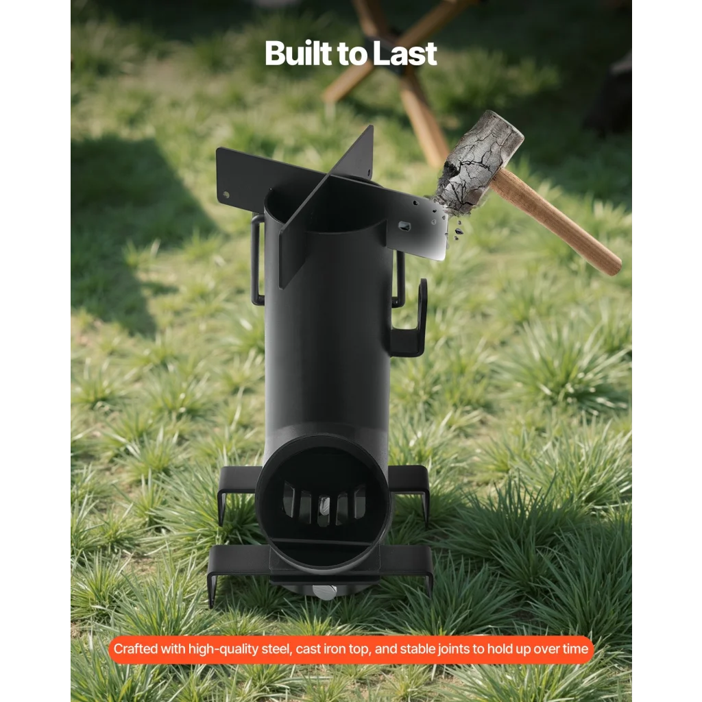 VEVOR Camping Rocket Stove Wood Burning Portable Rocket