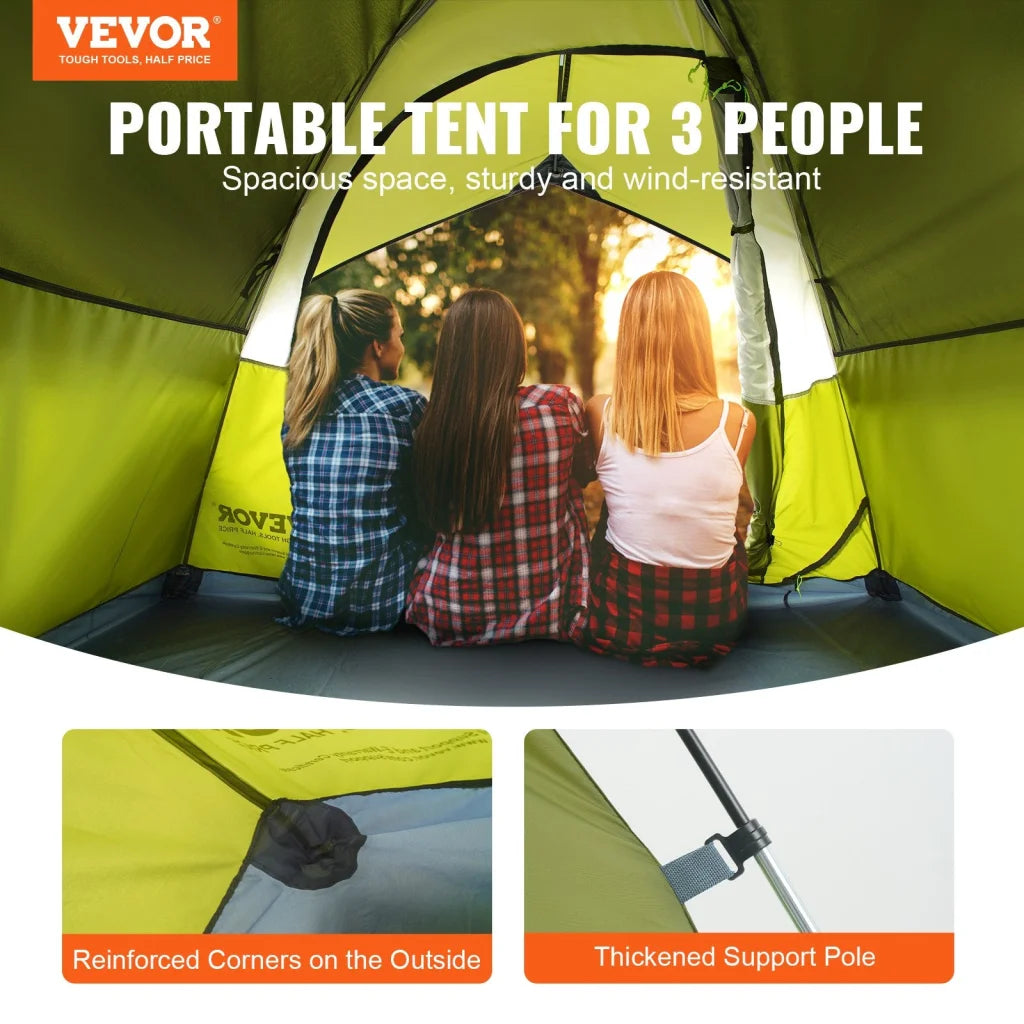 VEVOR Camping Tent 7 x 7 x 4 ft Fit for 6 Person Waterproof