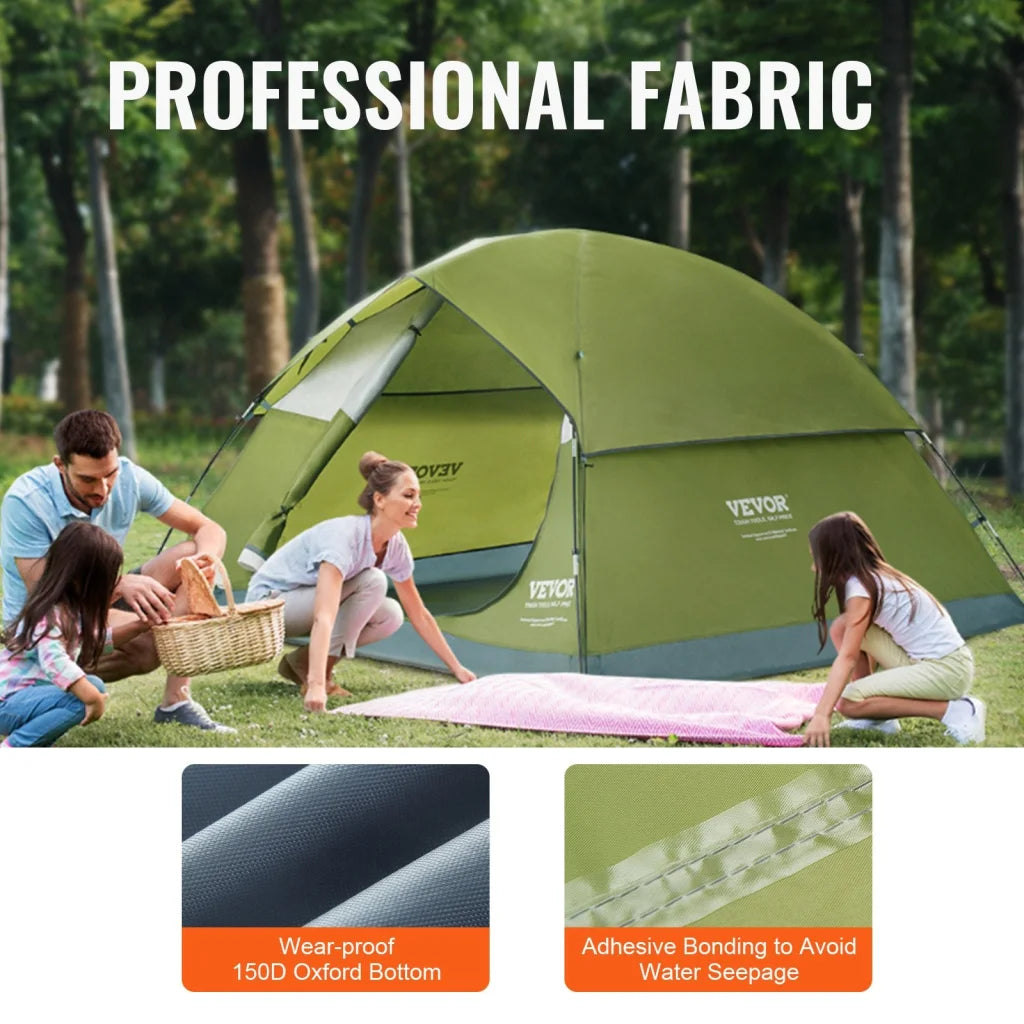 VEVOR Camping Tent 7 x 7 x 4 ft Fit for 6 Person Waterproof