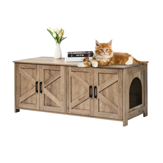 VEVOR Cat Litter Box Enclosure Wooden Litter Box Furniture