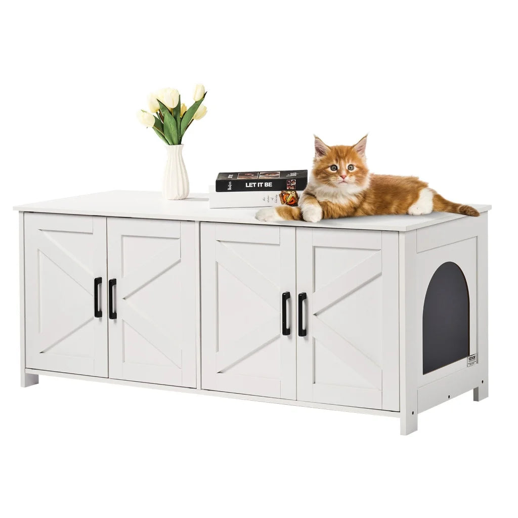 VEVOR Cat Litter Box Enclosure Wooden Litter Box Furniture