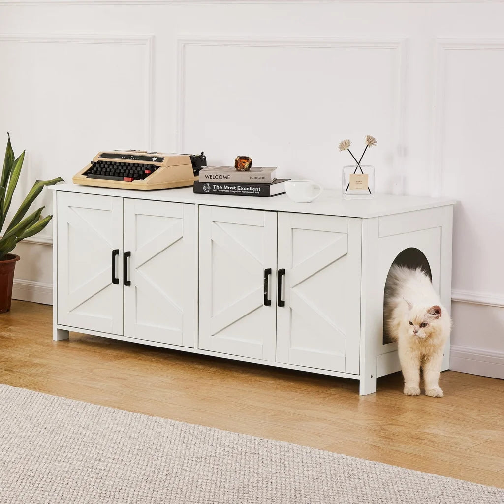VEVOR Cat Litter Box Enclosure Wooden Litter Box Furniture