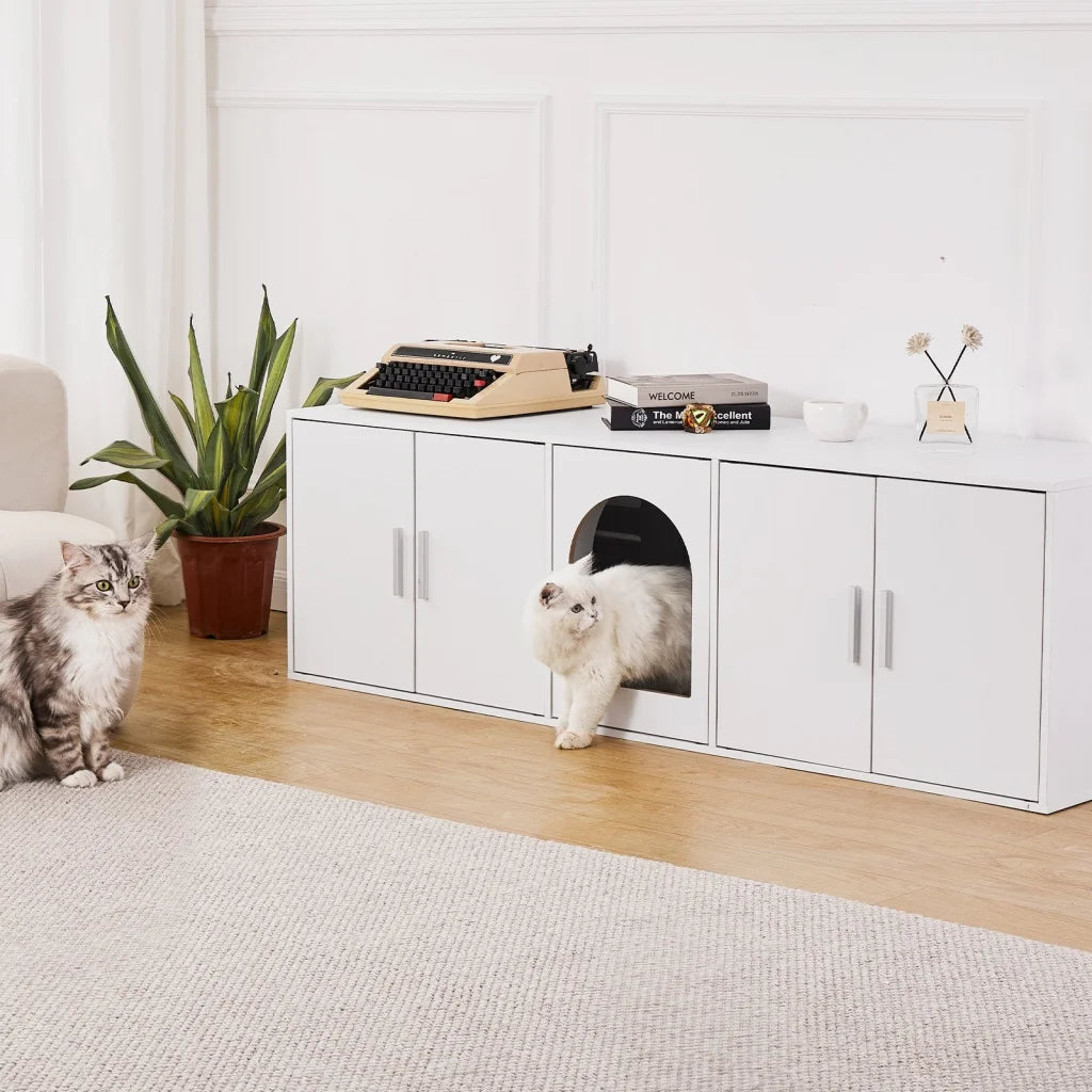 VEVOR Cat Litter Box Enclosure Wooden Litter Box Furniture