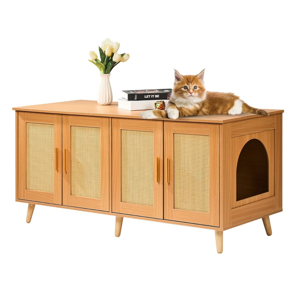 VEVOR Cat Litter Box Enclosure Wooden Litter Box Furniture