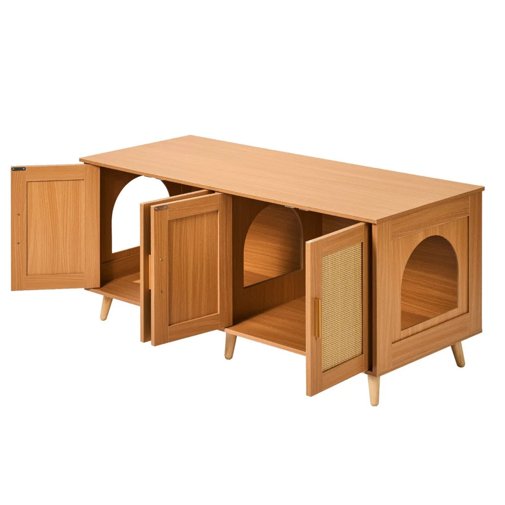 VEVOR Cat Litter Box Enclosure Wooden Litter Box Furniture