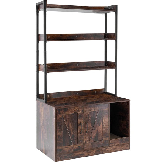 VEVOR Cat Litter Box Enclosure Wooden Litter Box Furniture