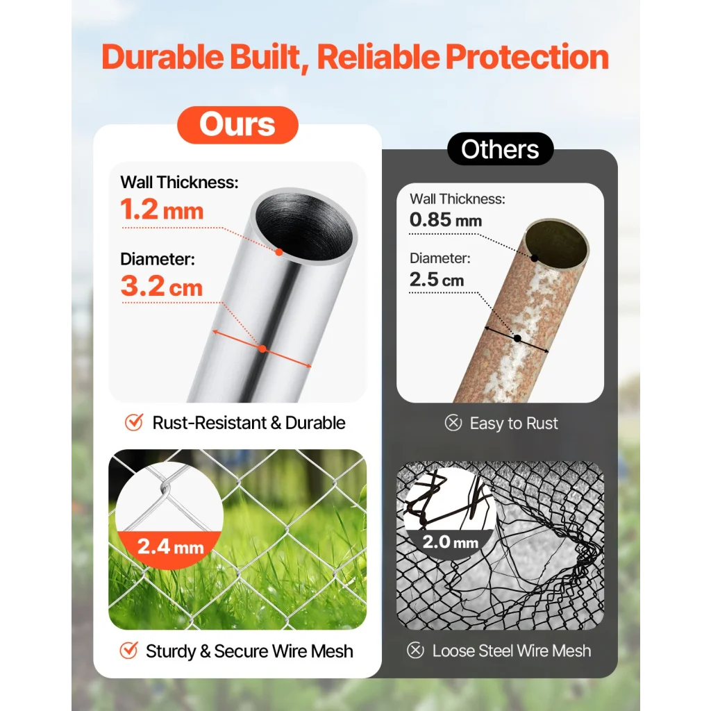 VEVOR Chain Link Fence Gate 70 x 72 in Adjustable Chain