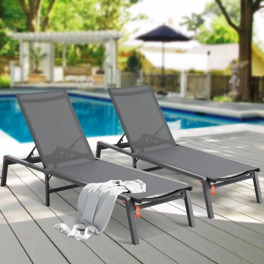 VEVOR Chaise Lounge Chair Outdoor Patio Lounge Chair