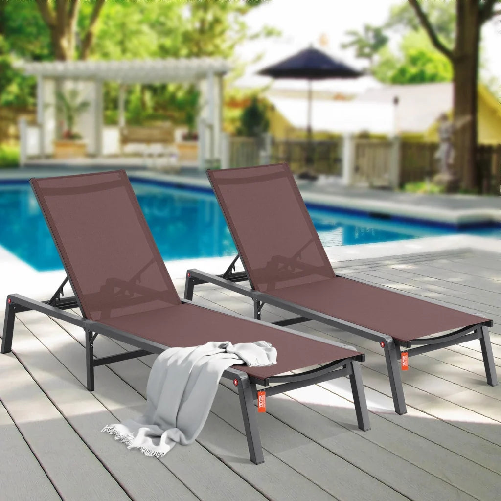 VEVOR Chaise Lounge Chair Outdoor Patio Lounge Chair