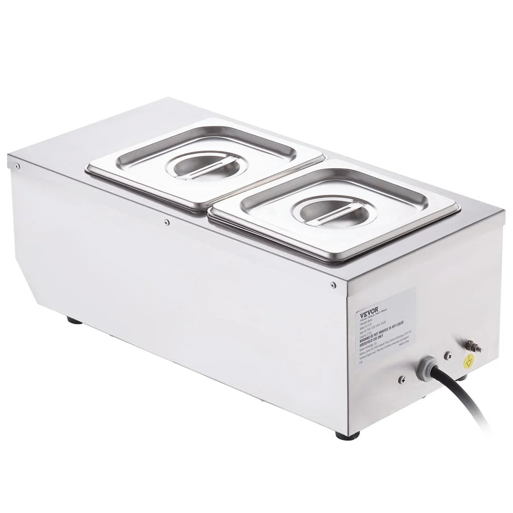 Cream steel vevor chocolate tempering with pack contents and accessory layout