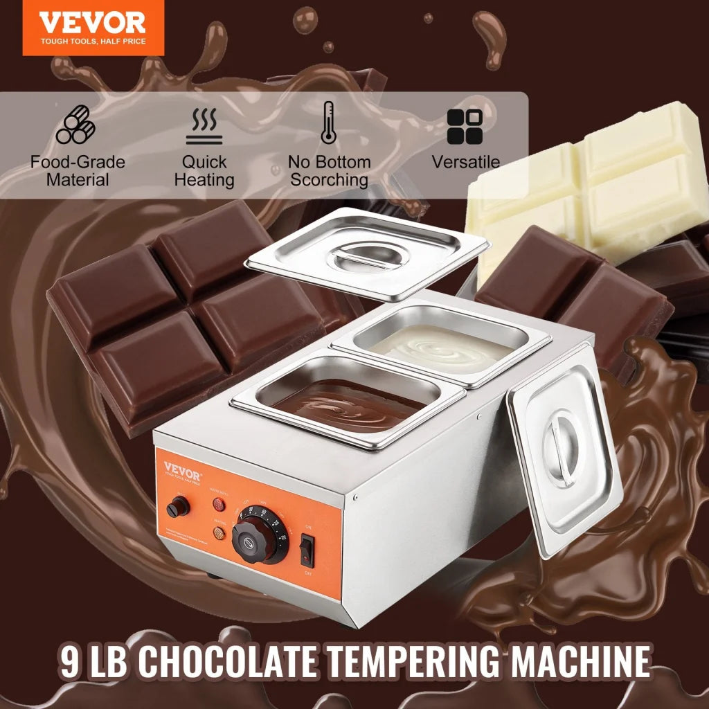 Chocolate Tempering Machine 2 Tanks Melting Pot with TEMP