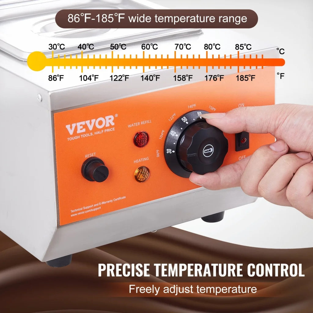 Vevor chocolate tempering with clean finish and fitted components