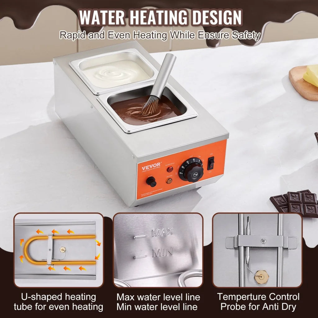 Cream steel vevor chocolate tempering with material finish and practical fittings