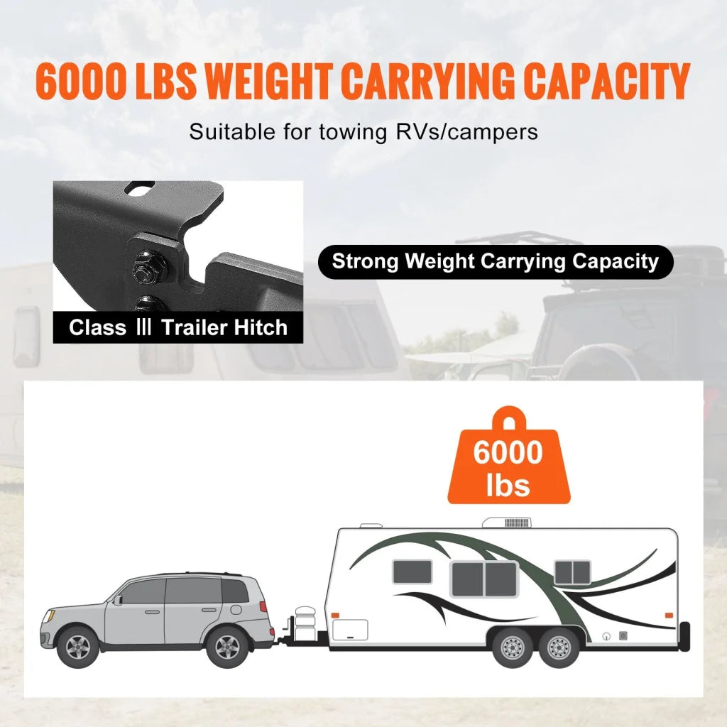 VEVOR Class 3 Trailer Hitch 2-Inch Receiver Q455B Steel