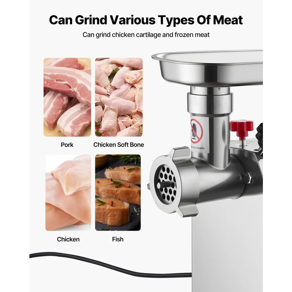 Commercial Electric Meat Grinder 4.5 Lbs/Min Sausage Stuffer Maker Kitchen