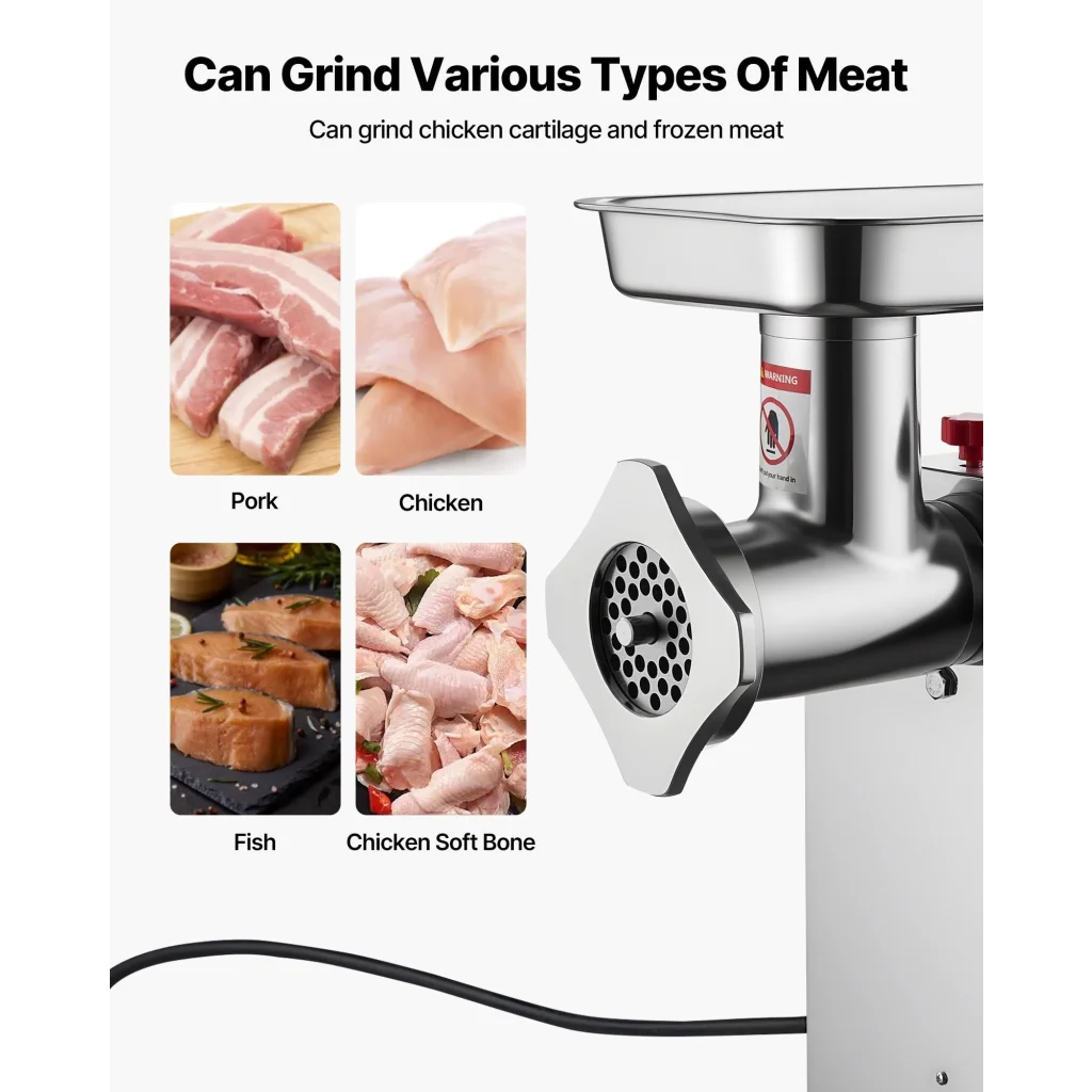 Commercial Electric Meat Grinder 9.2 Lbs/Min Sausage Stuffer Maker Kitchen
