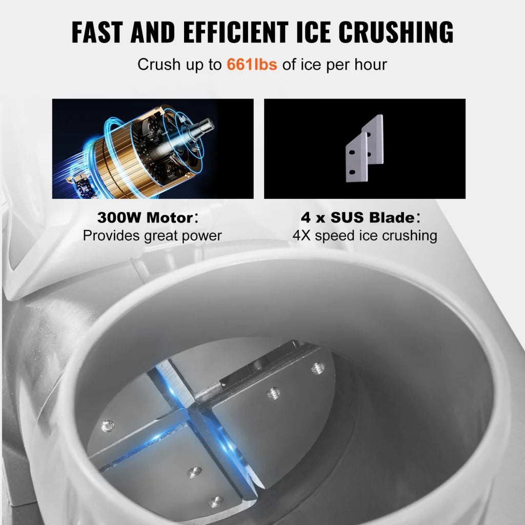 VEVOR Commercial Ice Shaver Crusher 661lbs Per Hour