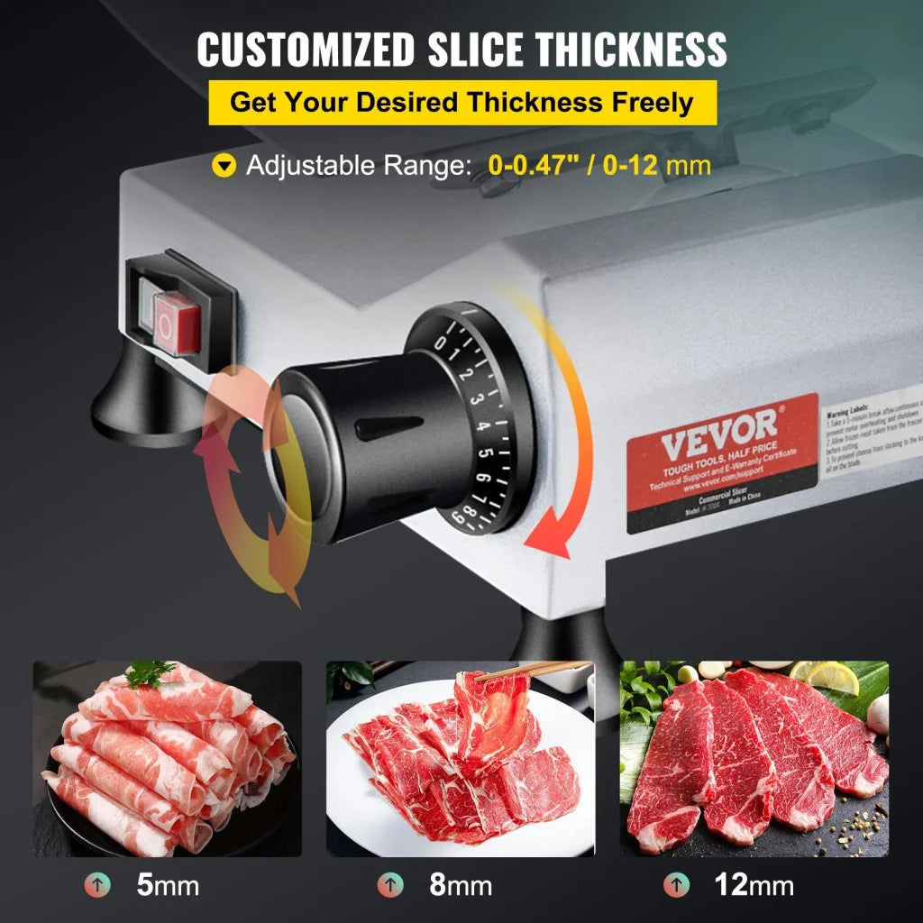 VEVOR Commercial Meat Slicer 240W Electric Deli Food Slicer
